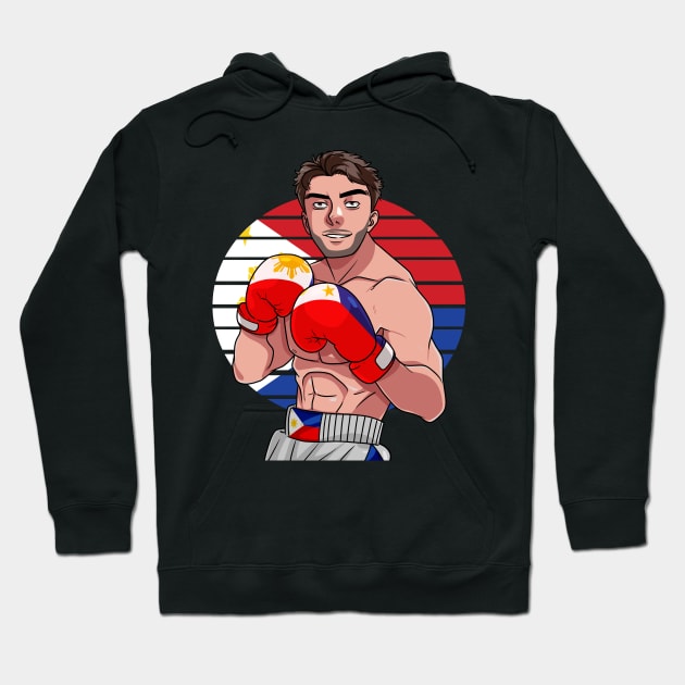 Philippines Boxer Filipino Flag Boxing Lover Hoodie by Noseking